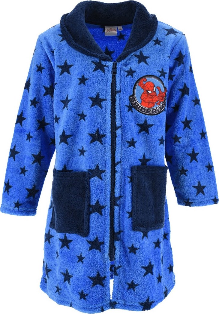 Modrý chlapčenský župan s hviezdami Spider-Man Veľkosť: 98