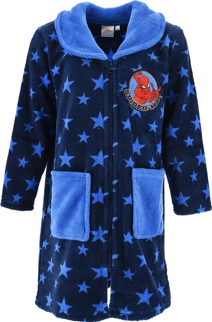 Tmavomodrý chlapčenský župan s hviezdami Spider-Man Veľkosť: 98