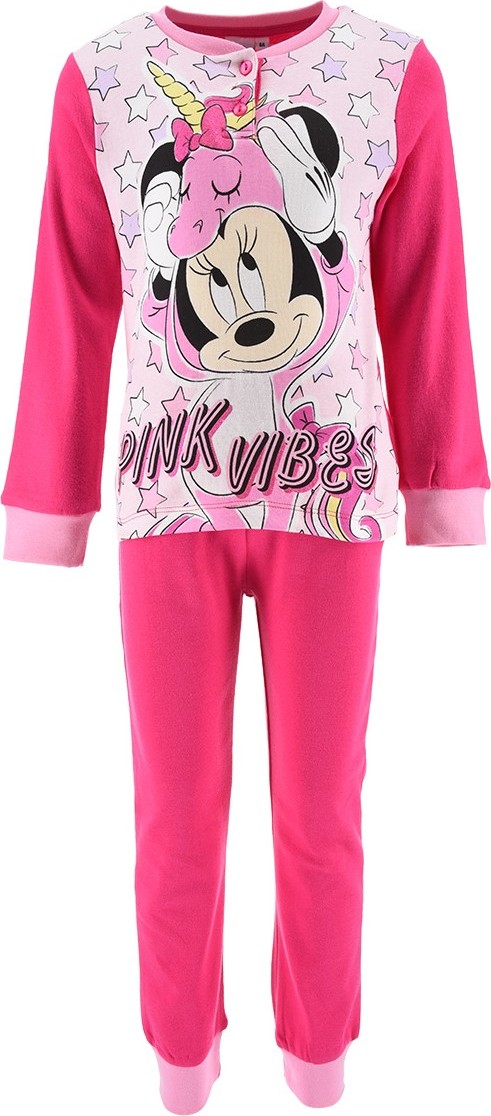 Tmavoružové dlhé bavlnené pyžamo Disney - Minnie Mouse Veľkosť: 98