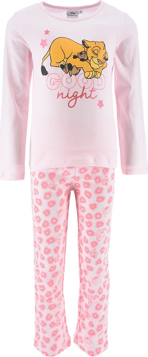 Svetloružové dievčenské dlhé pyžamo Disney The Lion King Veľkosť: 98