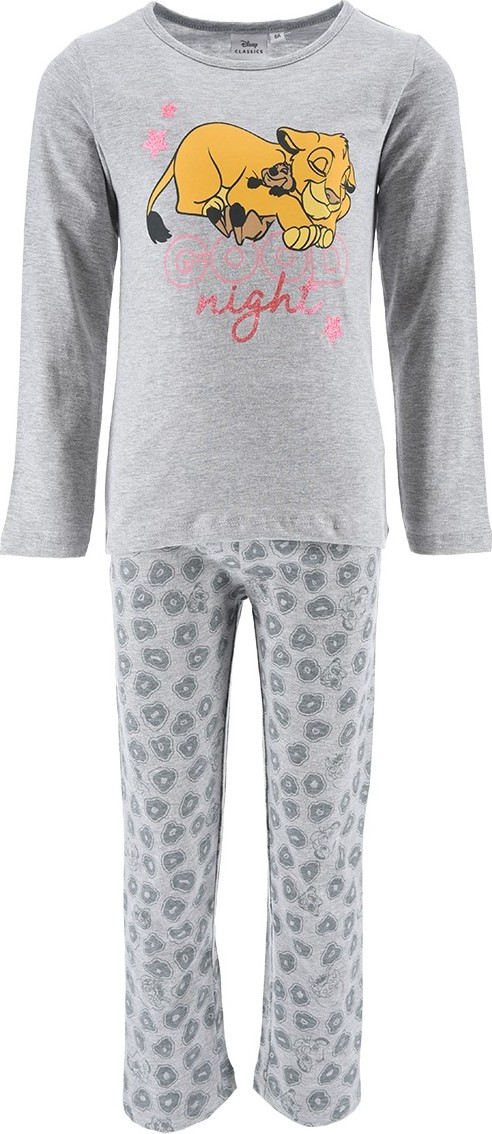 Sivé dievčenské dlhé pyžamo The Lion King Veľkosť: 104