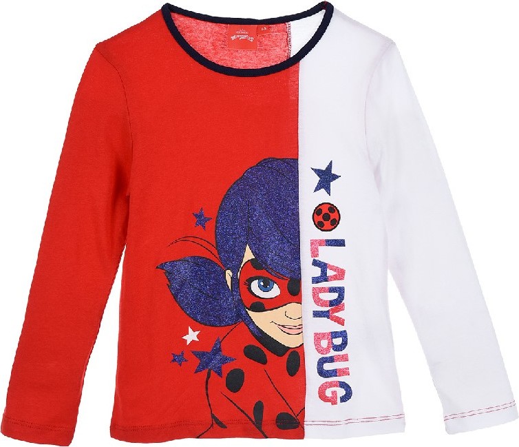 Ladybug bielo-červené dievčenské tričko Veľkosť: 104