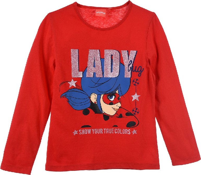 Červené dievčenské tričko Ladybug and Cat Noir Veľkosť: 110