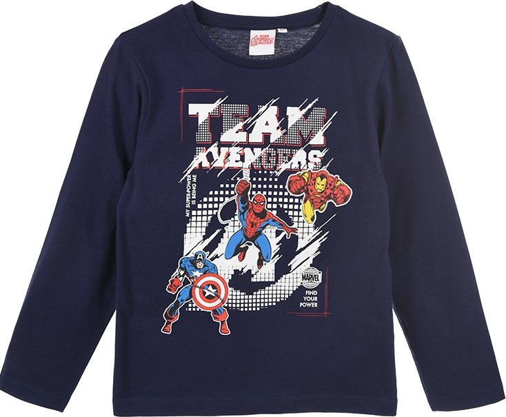 Avengers tmavomodré tričko s dlhým rukávom Veľkosť: 104