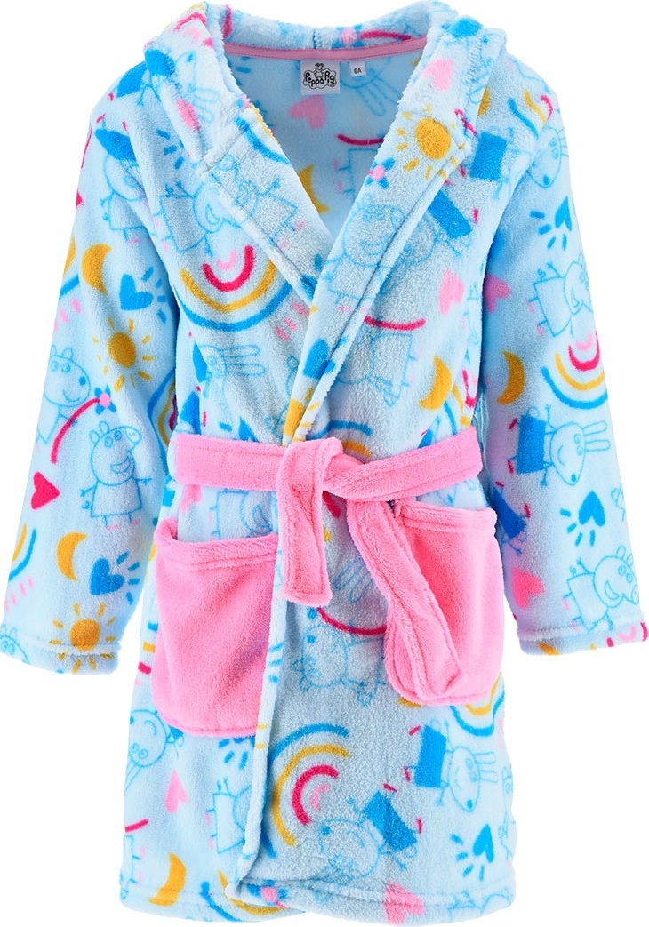 Svetlo modrý dievčenský župan - Peppa Pig Veľkosť: 98