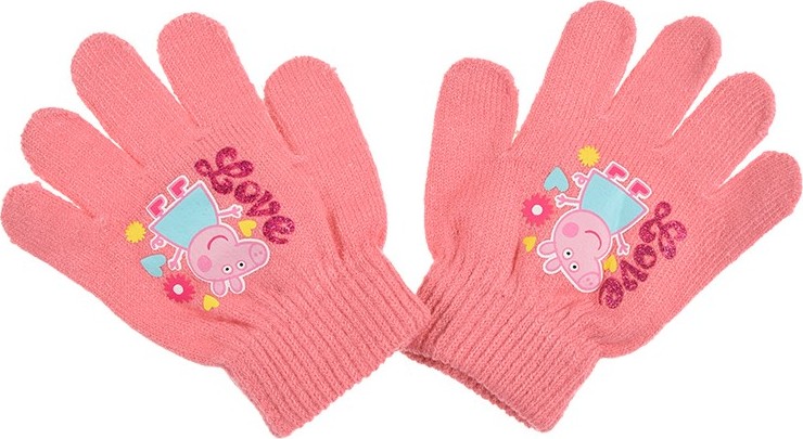 Peppa Pig svetloružové dievčenské rukavice Veľkosť: ONE SIZE