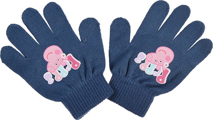 Peppa Pig tmavomodré dievčenské rukavice Veľkosť: ONE SIZE