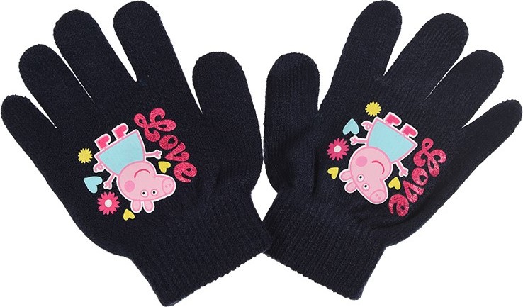 Peppa Pig tmavomodré dievčenské rukavice Veľkosť: ONE SIZE