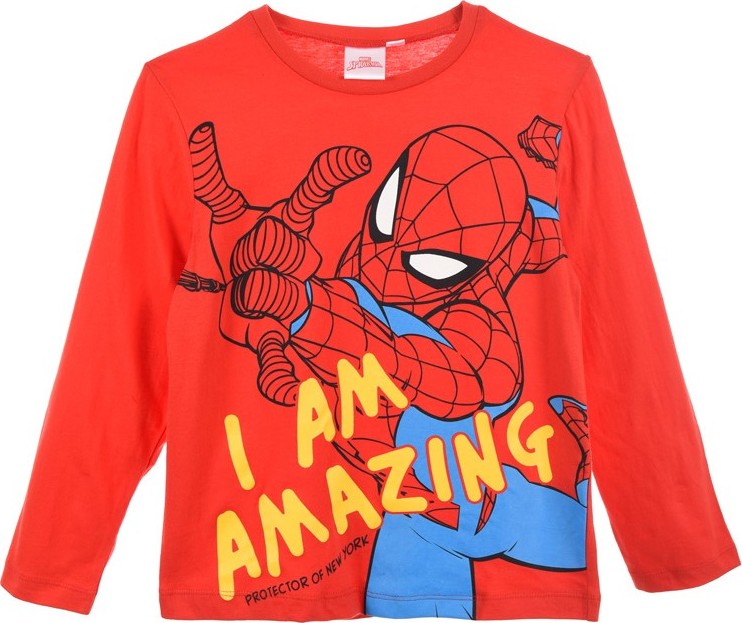 Spider-man červené tričko s dlhým rukávom Veľkosť: 128