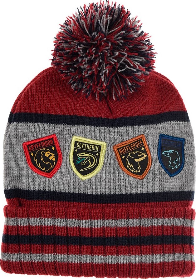 Harry Potter vínovo-sivá chlapčenská čiapka s brmbolcom Veľkosť: 52