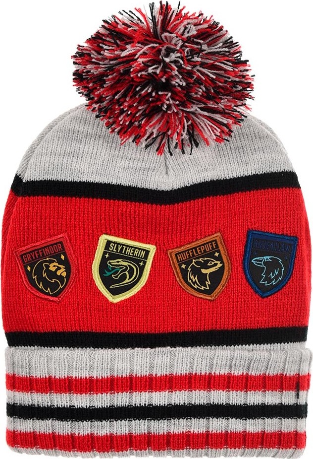 Harry Potter červeno-sivá chlapčenská čiapka s brmbolcom Veľkosť: 54