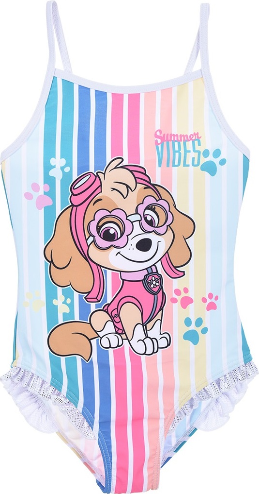 Farebné pruhované plavky Paw Patrol - Skye Veľkosť: 98
