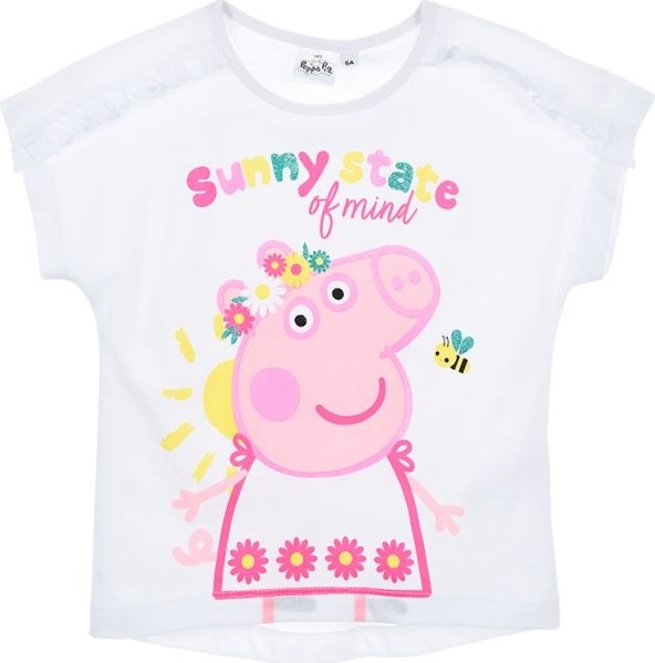 Biele dievčenské tričko - Peppa Pig Veľkosť: 104