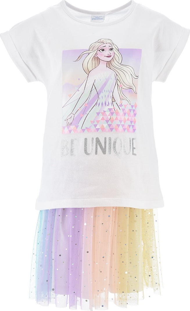 Bielo-farebný set sukne a trička Disney Frozen Veľkosť: 104