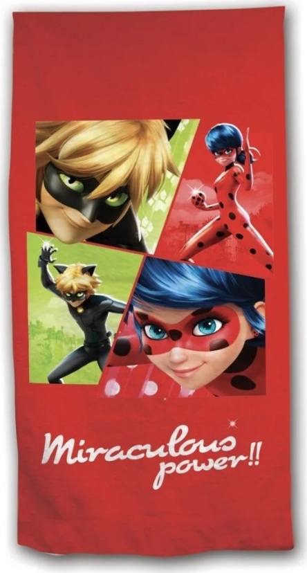 Červený dievčenský uterák Miraculous Ladybug Veľkosť: ONE SIZE