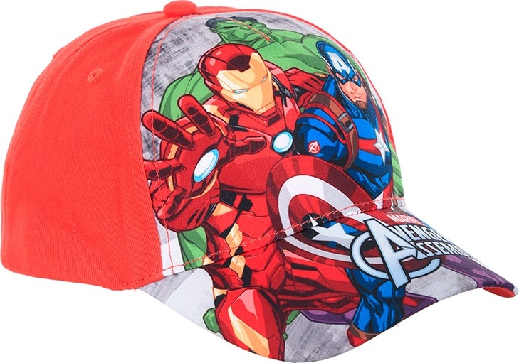 Červená šiltovka s potlačou Marvel Avengers Veľkosť: 52