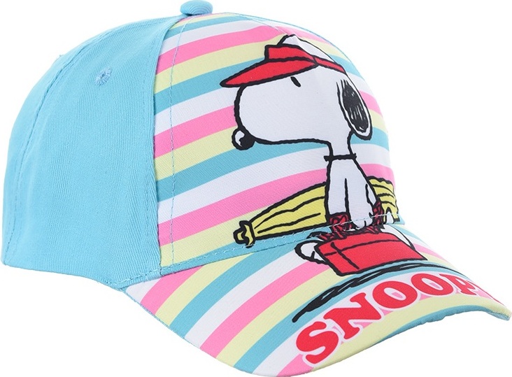 Svetlomodrá šiltovka s farebnými pruhmi Snoopy Veľkosť: 54