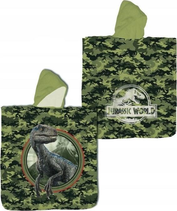 Zelené plážové pončo Jurský svet Veľkosť: ONE SIZE