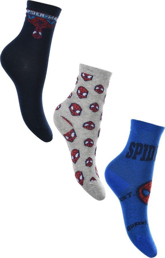 Modro-sivé trojbalenie chlapčenských ponožiek Marvel, Spider-Man Veľkosť: 23/26