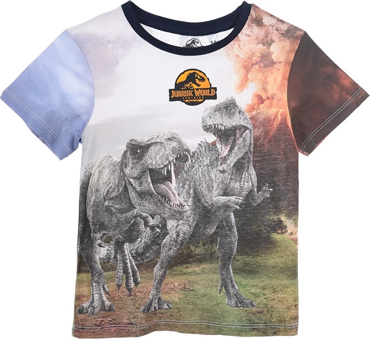 Chlapčenské tričko s potlačou Jurassic World - modrá Veľkosť: 104