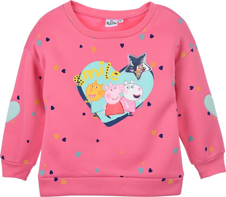 Ružová dievčenská mikina s potlačou Peppa Pig Veľkosť: 116
