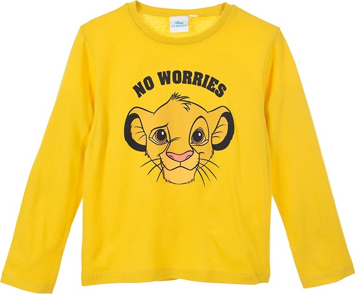 Žlté tričko s dlhým rukávom The Lion King Veľkosť: 110