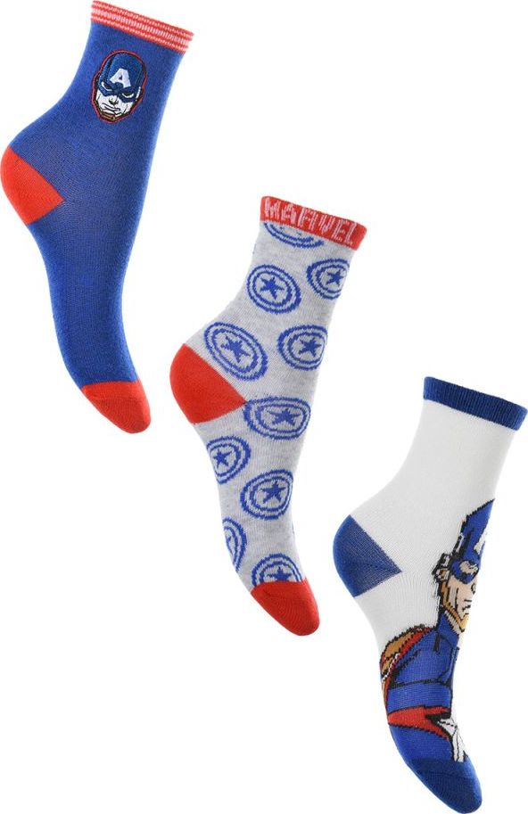 Trojbalenie ponožiek Marvel - Captain America Veľkosť: 23/26