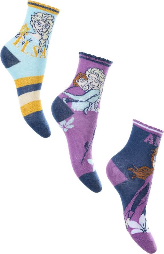 Ponožky Disney Frozen - modrá/fialová/modrá Veľkosť: 23/26