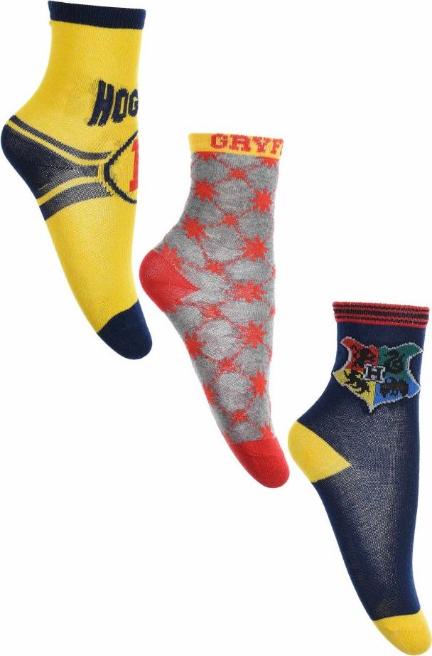 Chlapčenské ponožky Harry Potter - žltá/sivá/modrá Veľkosť: 23/26