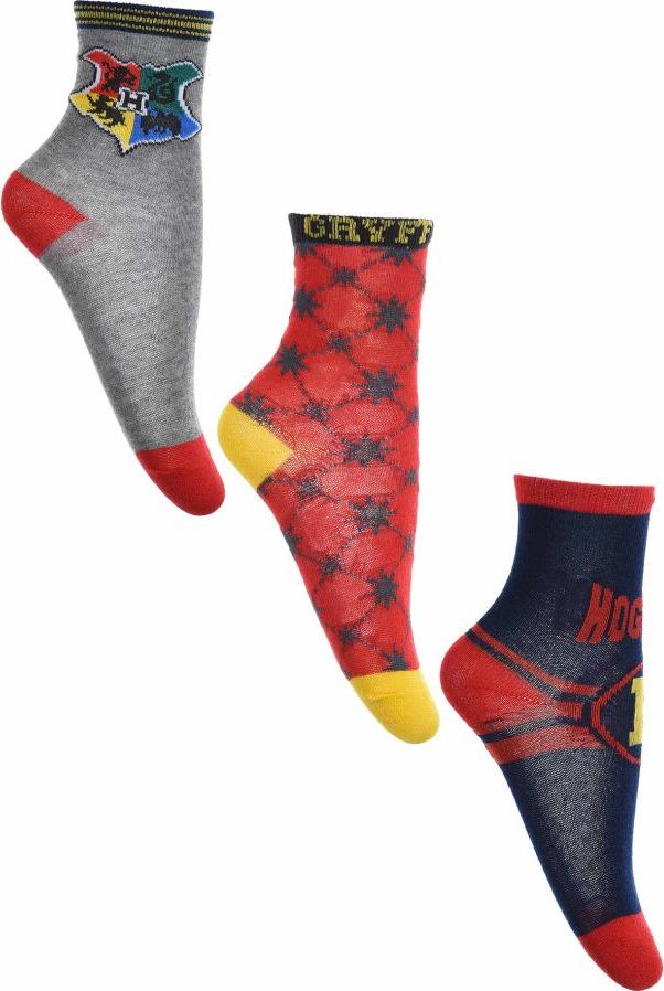 Chlapčenské trojbalenie ponožiek Harry Potter - sivá/červená/tm.modrá Veľkosť: 23/26