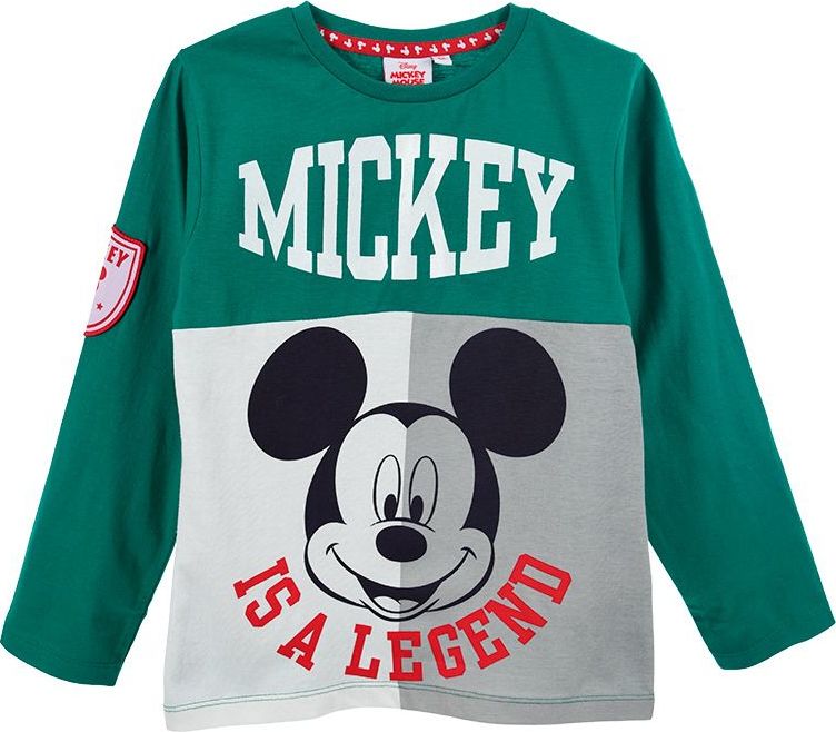 Zelené tričko s dlhým rukávom Disney Mickey Mouse Veľkosť: 104