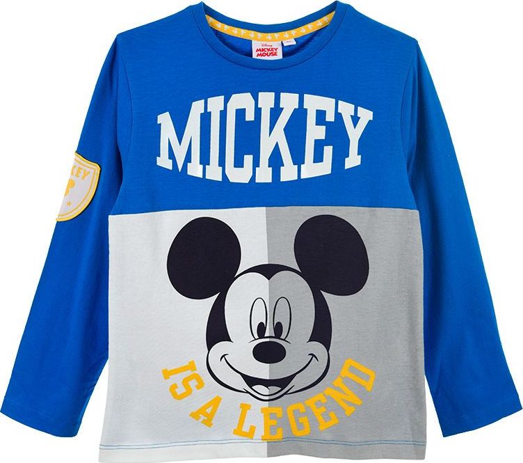 Modré tričko s dlhým rukávom Disney Mickey Mouse Veľkosť: 128