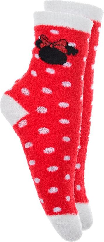Červené hebké protišmykové ponožky Minnie Mouse Veľkosť: 36/38