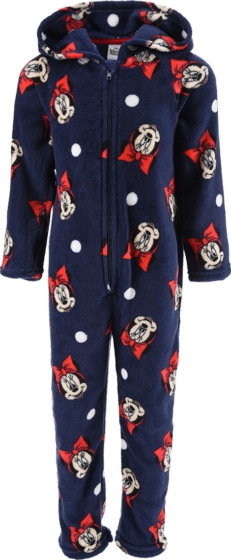 Minnie Mouse Modrý fleecový overal s potlačou Veľkosť: 116
