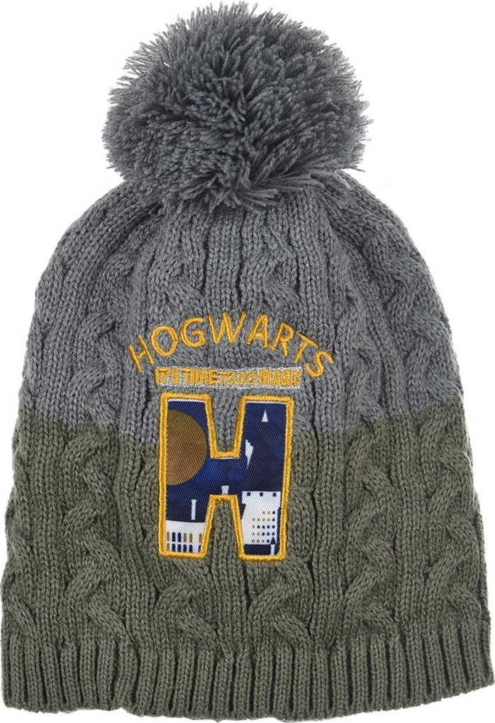 Harry Potter Čiapka s brmbolcom - sivá/khaki Veľkosť: 52