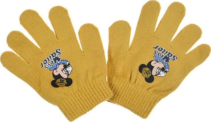Minnie Mouse žlté dievčenské rukavice Veľkosť: ONE SIZE