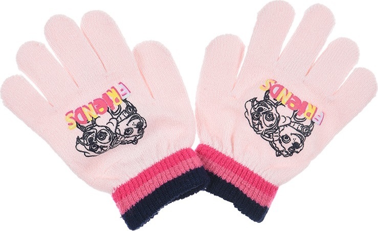 Paw Patrol Svetloružové dievčenské rukavice Veľkosť: ONE SIZE