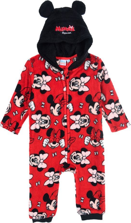 Červený plyšový overal Minnie Mouse Veľkosť: 86