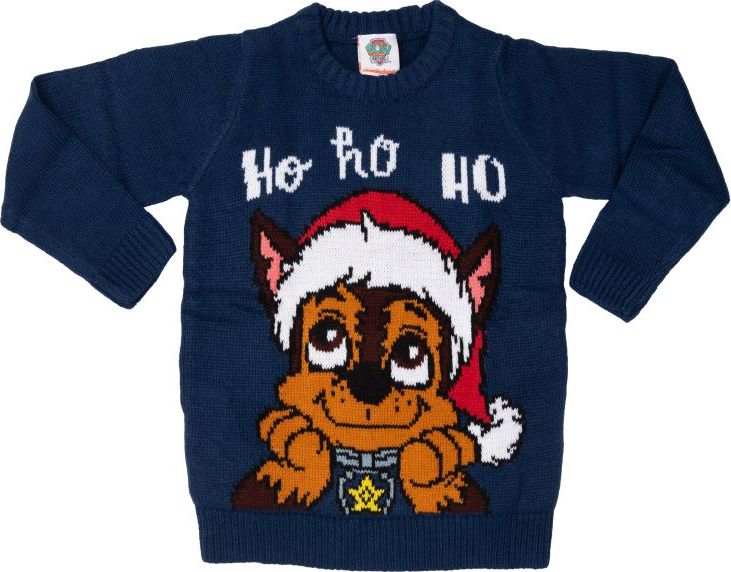 Paw Patrol Tmavomodrý vianočný sveter Veľkosť: 122/128
