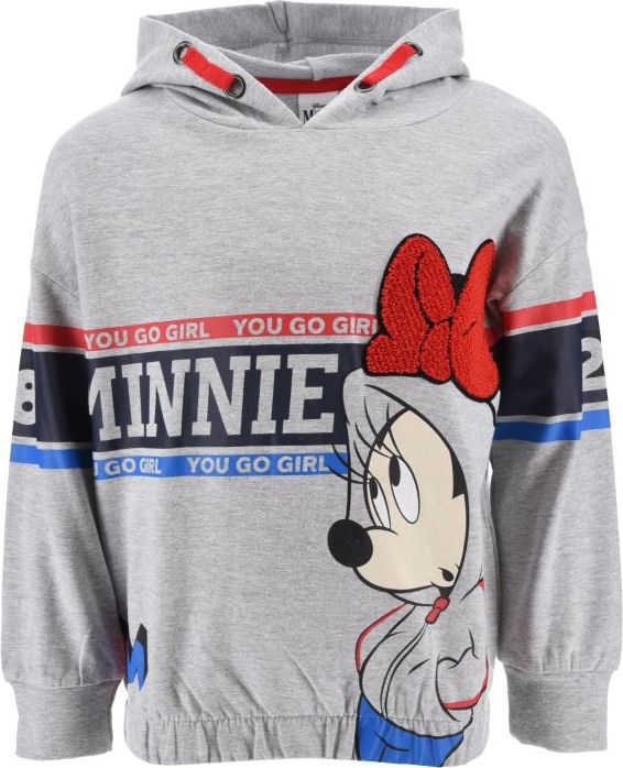 Bavlnená šedá dievčenská mikina Minnie Mouse Veľkosť: 98