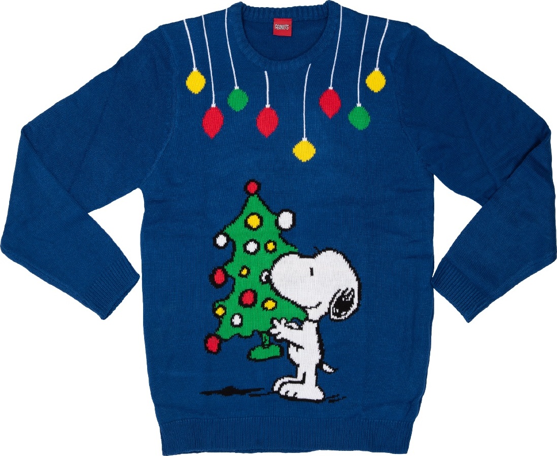 Modrý vianočný sveter Snoopy Veľkosť: S