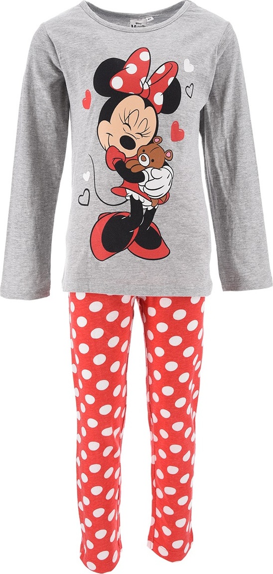 Sivo-červené dievčenské pyžamo Disney Minnie Mouse Veľkosť: 98