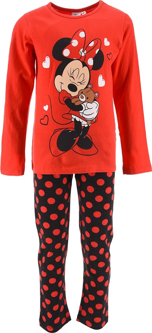 Červené dievčenské pyžamo Disney Minnie Mouse Veľkosť: 98