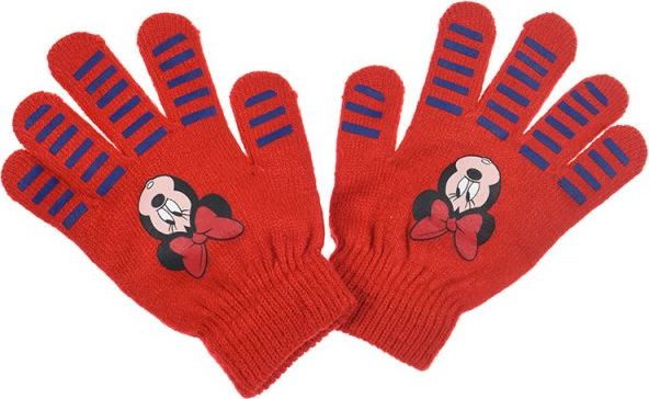 Červené dievčenské rukavice Minnie Mouse Veľkosť: ONE SIZE