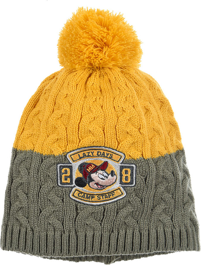 Mickey Mouse Horčicovo-khaki pletená čiapka Veľkosť: 52