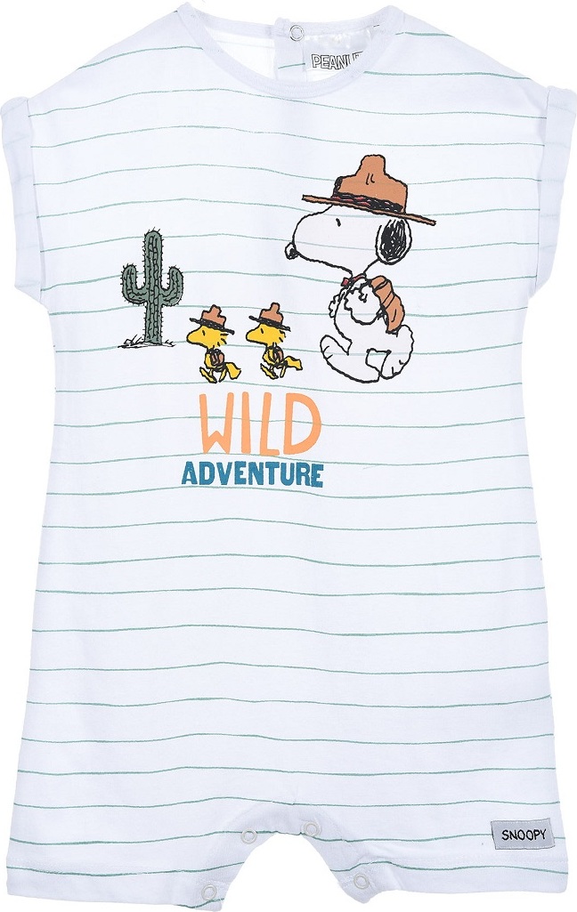 Biely chlapčenský krátky overal Peanuts Veľkosť: 81