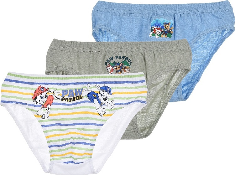 Trojbalenie slipov Paw Patrol - biela/sivá/modrá Veľkosť: 116/128