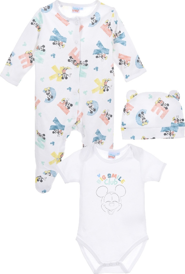 Biely set pre bábätko Disney Mickey Mouse Veľkosť: 50