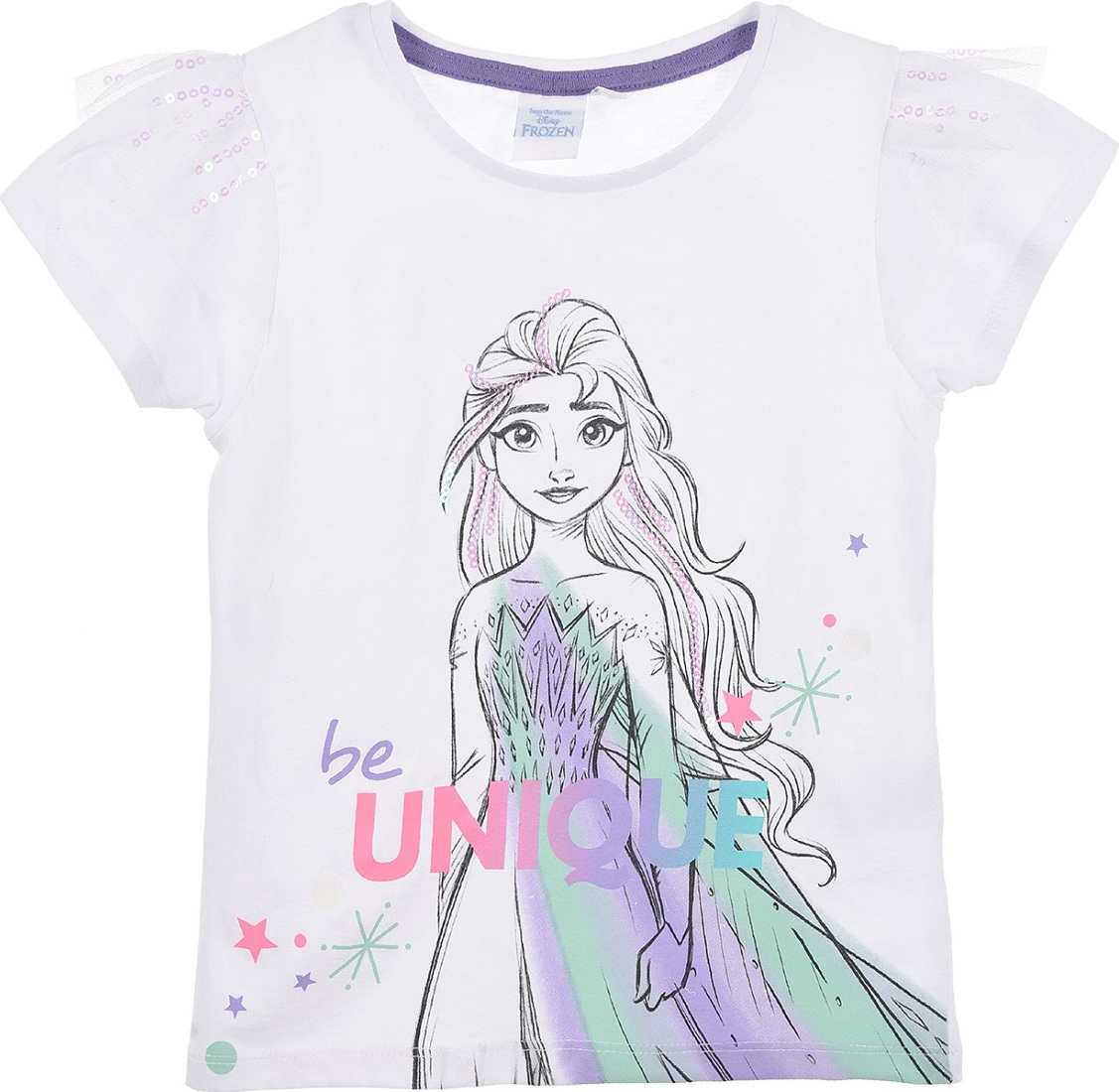 Biele dievčenské tričko Disney Frozen Veľkosť: 104