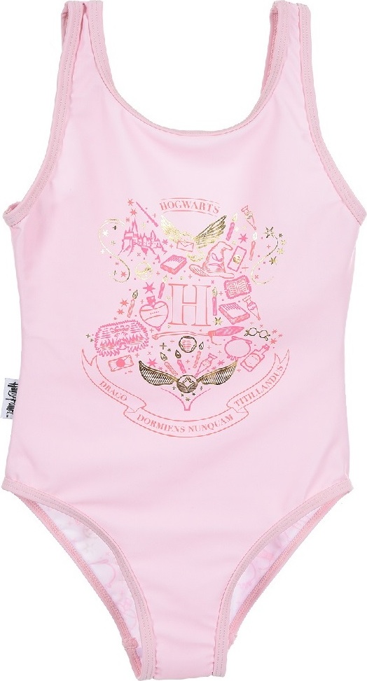 Svetloružové jednodielne plavky Harry Potter Veľkosť: 116